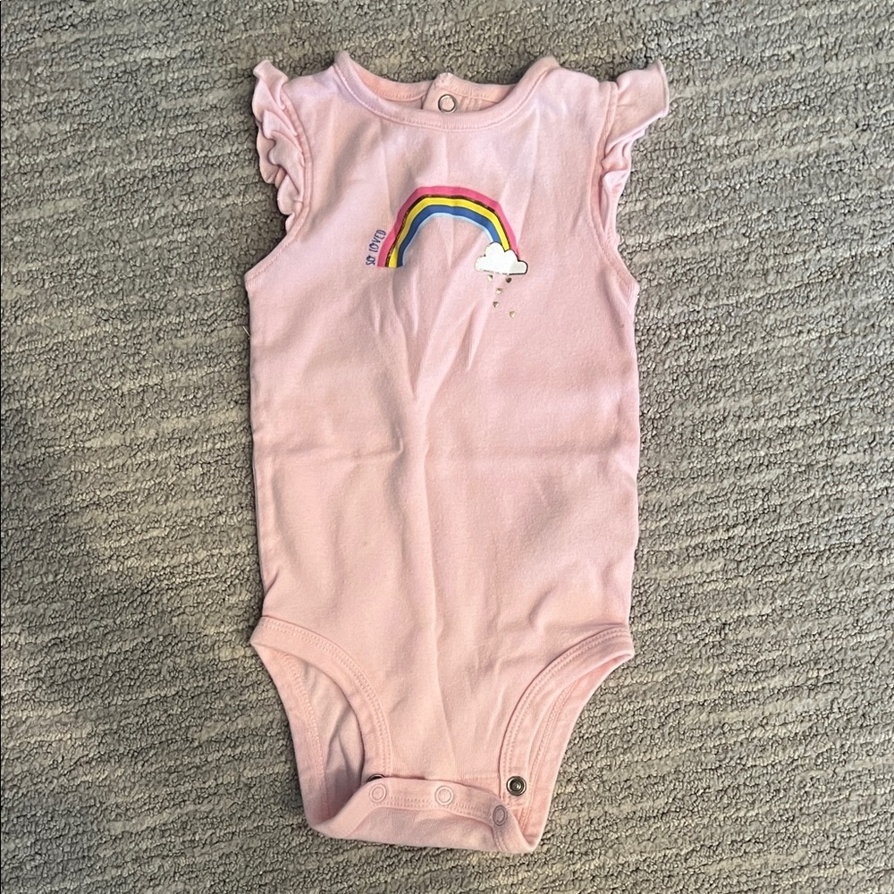 Carters Pink Rainbow Kids onesie 6M Spring Summer Outfit